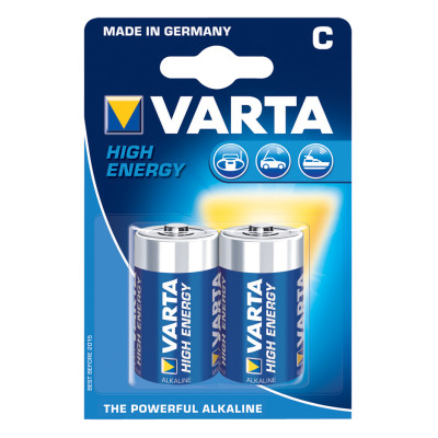 Set mit 2 Varta High Energy Longlife Power R14-Batterien